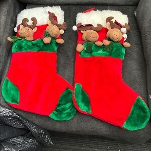 Festive Red and Green Christmas Stockings